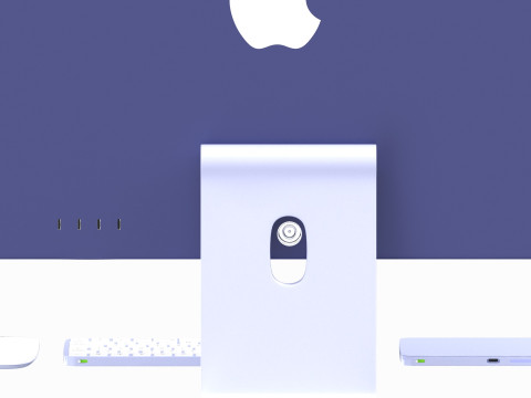 Apple iMac 2023 Purple Modelo 3D