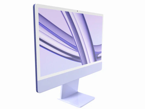 Apple iMac 2023 Purple 3D Model