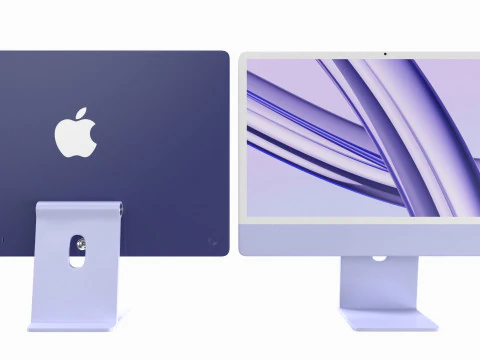 Apple iMac 2023 Purple 3D Model