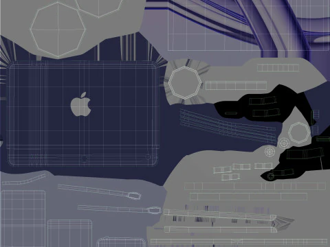 Apple iMac 2023 Purple 3D Model