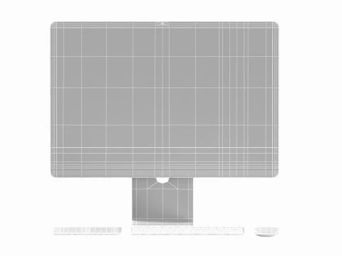 Apple iMac 2023 Purple 3D Model