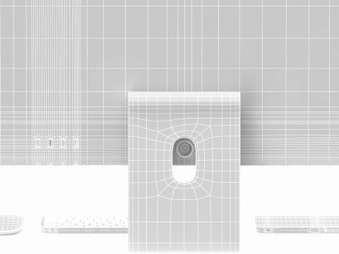 Apple iMac 2023 Purple 3D Model