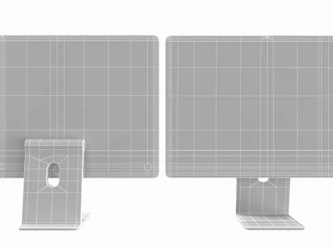 Apple iMac 2023 Purple 3D Model