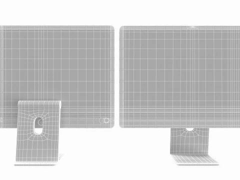 Apple iMac 2023 Purple 3D Model
