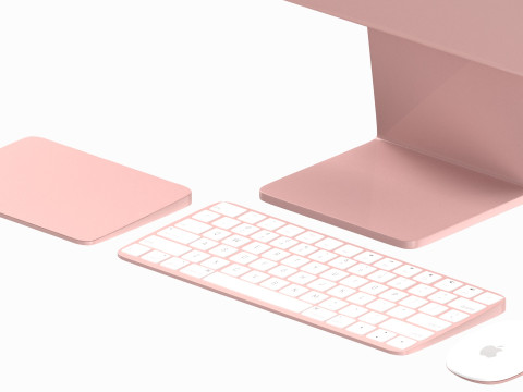 Apple iMac 2023 Red 3D Model