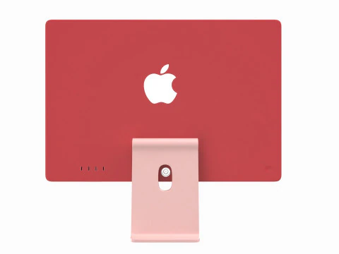 Apple iMac 2023 Red 3D Model