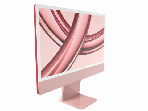 Apple iMac 2023 Red 3D Model