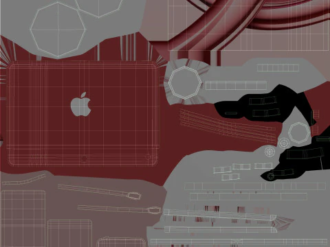 Apple iMac 2023 Red 3D Model