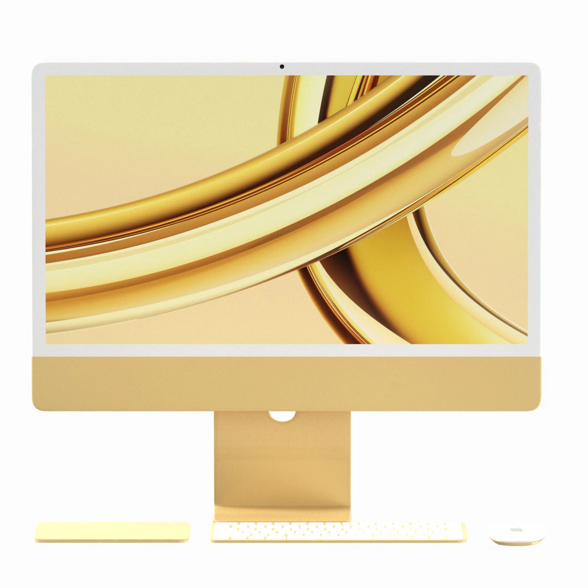 Apple iMac 2023 Yellow 3D Model .c4d .max .obj .3ds .fbx .stl .blend 