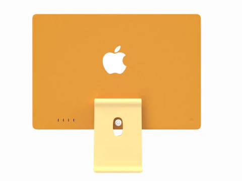 Apple iMac 2023 Yellow 3D Model