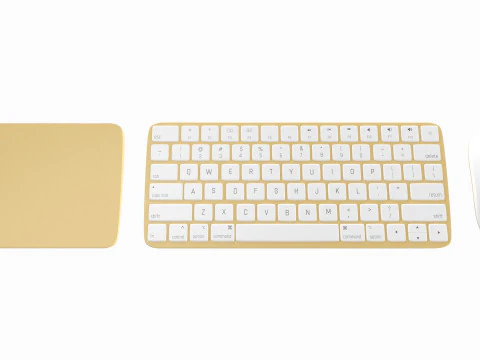 Apple iMac 2023 Yellow 3D Model