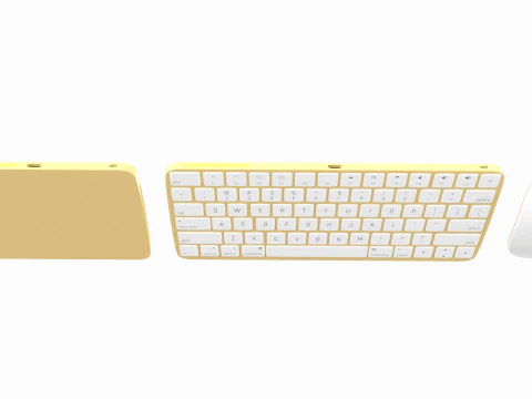 Apple iMac 2023 Yellow 3D Model