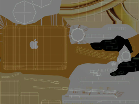 Apple iMac 2023 Yellow 3D Model