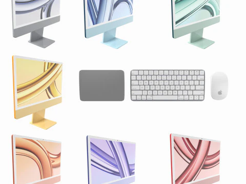 Apple iMac 2023 Tutti i colori Modello 3D