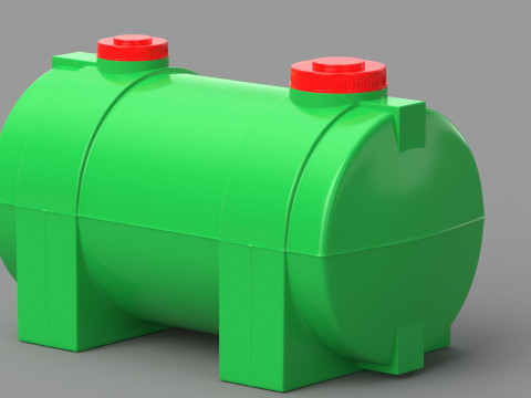 Green Plastic Water Tank 3D Model