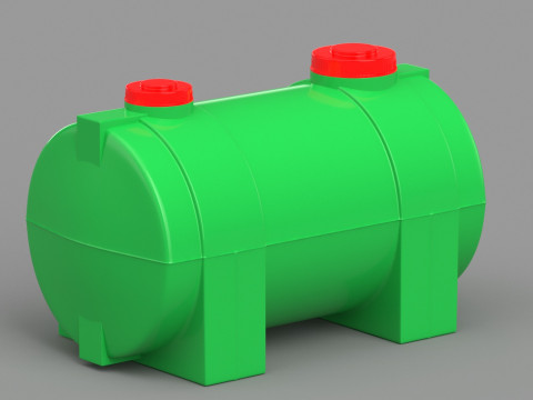 Green Plastic Water Tank 3D Model