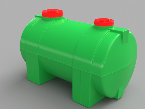 Green Plastic Water Tank 3D Model