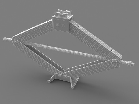 Green Car Jack 3D Model