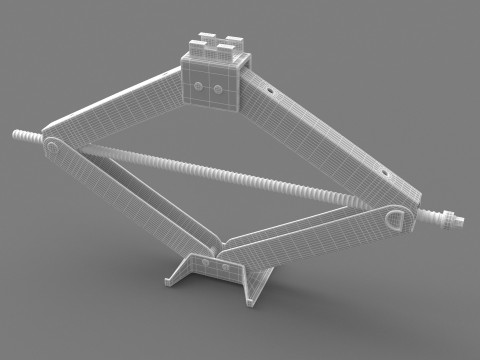 Green Car Jack 3D Model