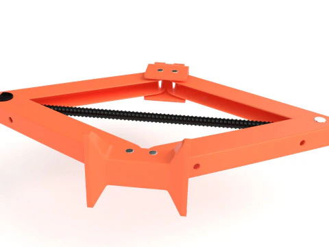 Orange Car Jack 3D Model