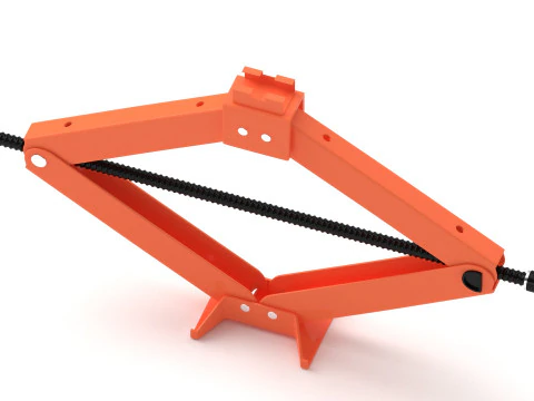 Orange Car Jack 3D Model