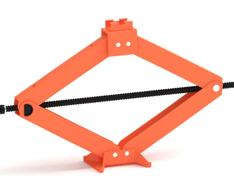 Orange Car Jack 3D Model