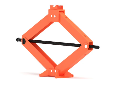 Orange Car Jack 3D Model