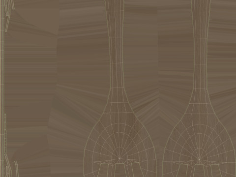 Wooden Kitchen Salad Fork 3D Model
