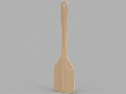 Wood Kitchen Spatula 3D Model