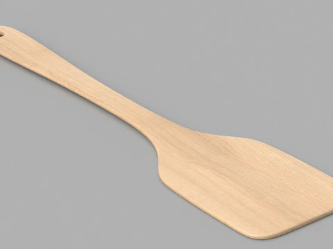 Wood Kitchen Spatula 3D Model