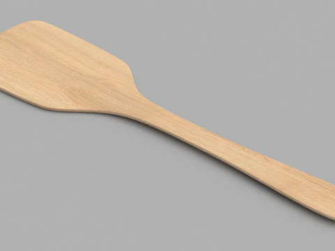 Wood Kitchen Spatula 3D Model