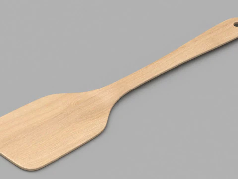 Wood Kitchen Spatula 3D Model