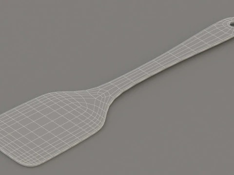Wood Kitchen Spatula 3D Model