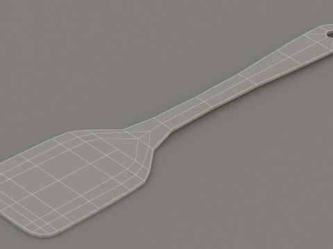 Wood Kitchen Spatula 3D Model