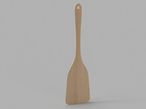 Wooden Kitchen Spatula 3D Model