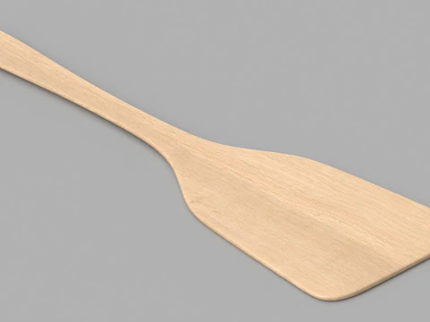 Wooden Kitchen Spatula 3D Model