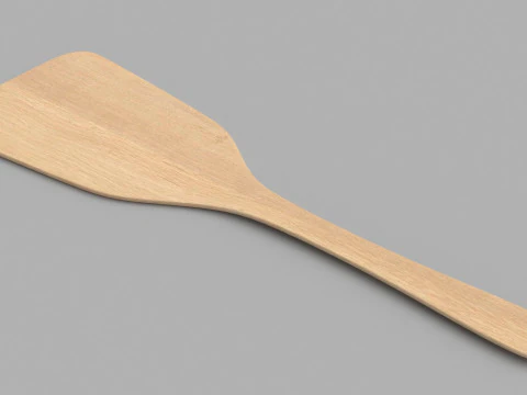 Wooden Kitchen Spatula 3D Model