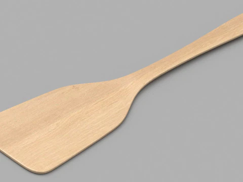 Wooden Kitchen Spatula 3D Model