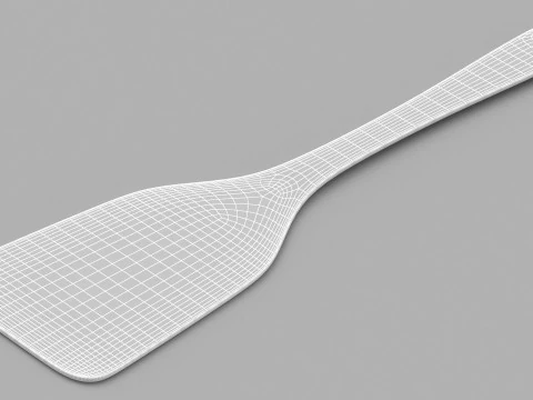 Wooden Kitchen Spatula 3D Model