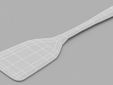 Wooden Kitchen Spatula 3D Model