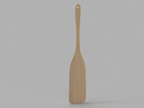 Wooden Kitchen Spatula 3D Model