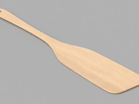 Wooden Kitchen Spatula 3D Model