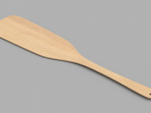 Wooden Kitchen Spatula 3D Model