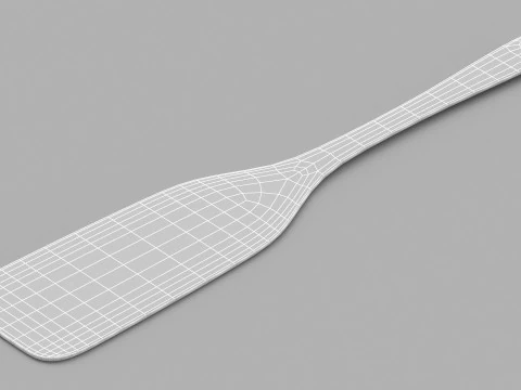 Wooden Kitchen Spatula 3D Model