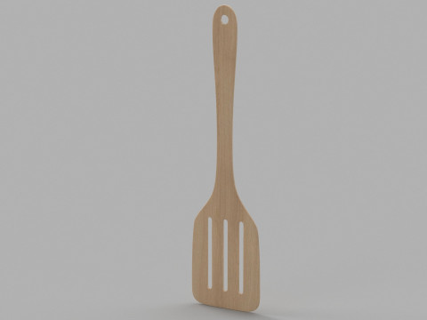 Wood Kitchen Spatula 3D Model