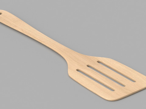 Wood Kitchen Spatula 3D Model