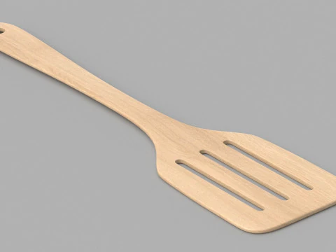 Wood Kitchen Spatula 3D Model
