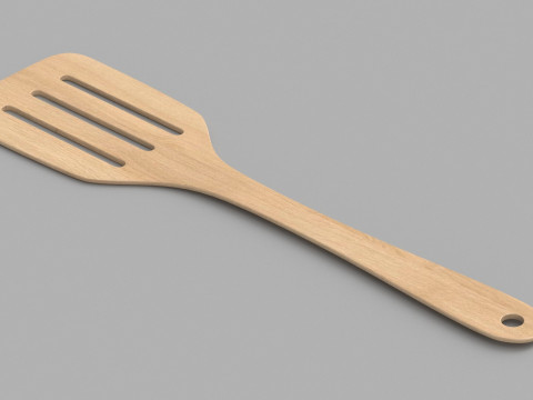 Wood Kitchen Spatula 3D Model
