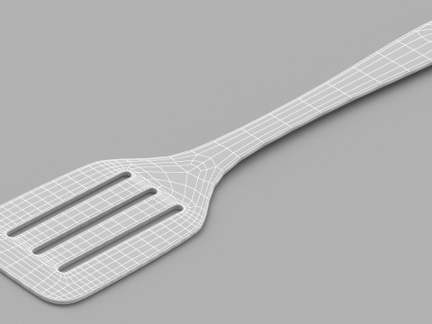 Wood Kitchen Spatula 3D Model