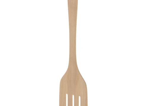 Wooden Kitchen Spatula Fork 3D Model
